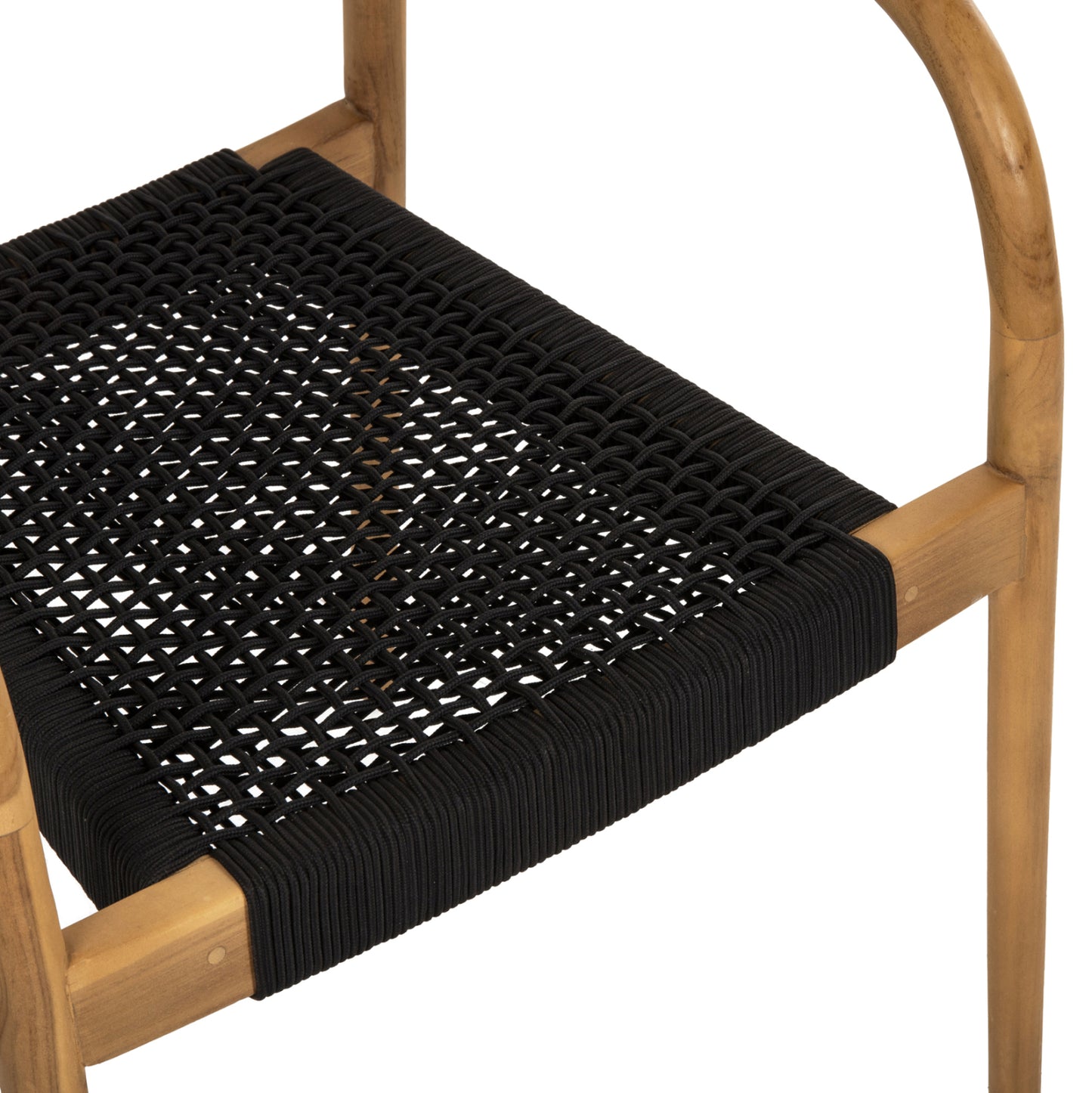 Armchair Oslo Hm9636.02 Teak Wood In Natural & Black Rope 55x54x80hcm.