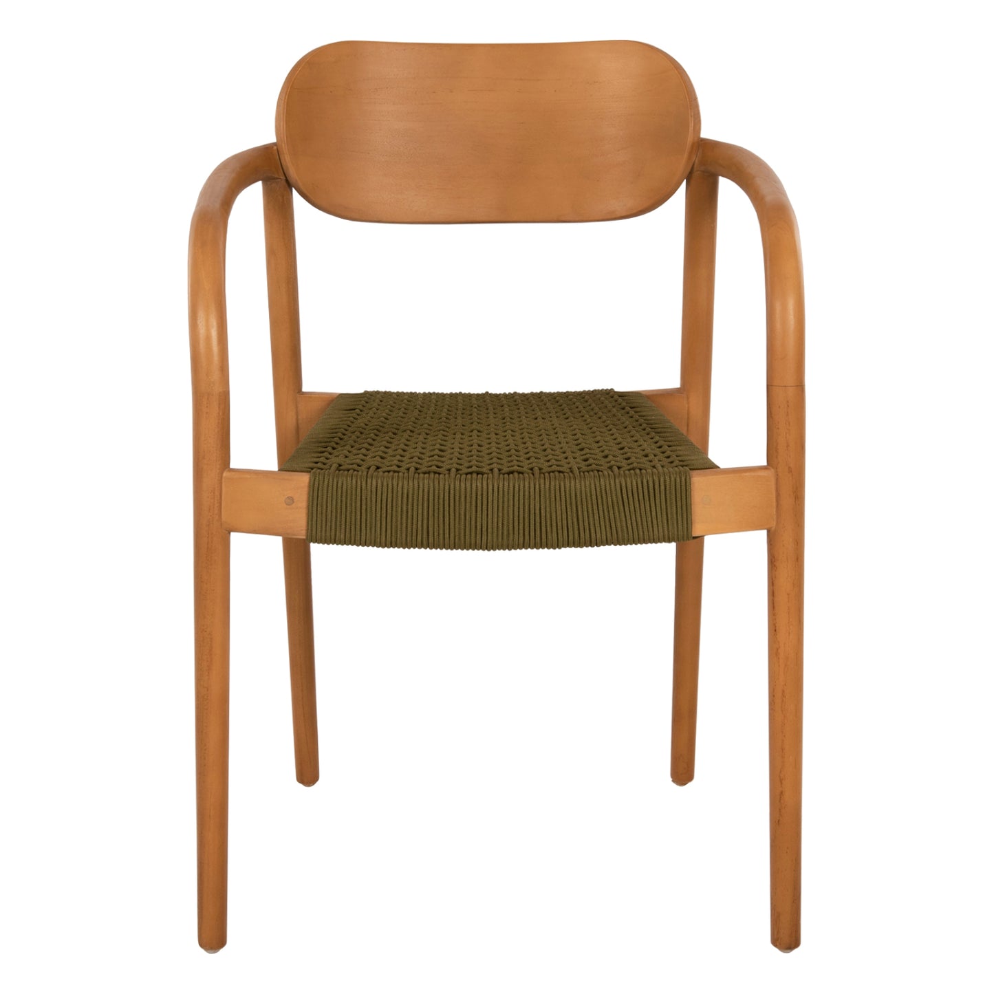 Armchair Oslo Hm9636.05 Teak Wood In Natural & Green Rope 55x54x80hcm.