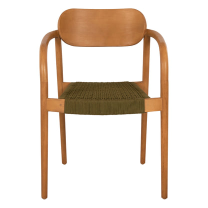 Armchair Oslo Hm9636.05 Teak Wood In Natural & Green Rope 55x54x80hcm.
