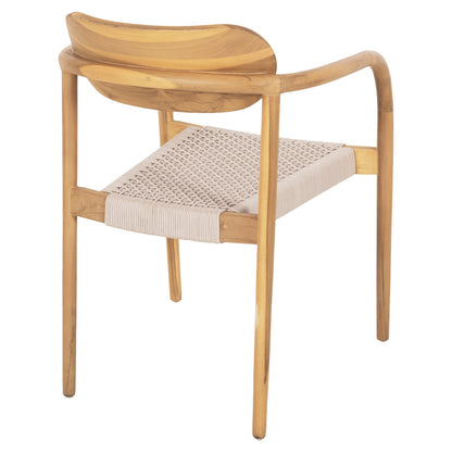 Armchair Oslo Hm9636.07 Teak Wood In Natural & Beige Rope 55x54x80hcm.