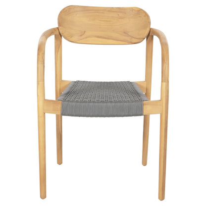 Armchair Oslo Hm9636.08 Teak Wood In Natural & Rope--b'rated 55x54x80hcm.
