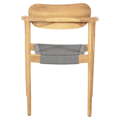 Armchair Oslo Hm9636.08 Teak Wood In Natural & Rope--b'rated 55x54x80hcm.