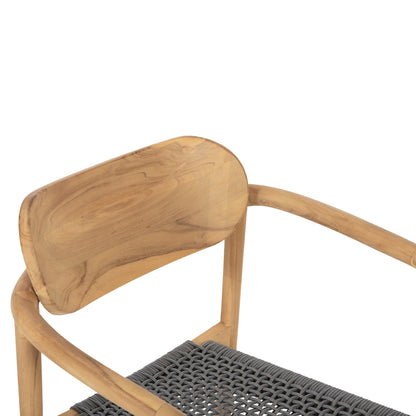 Armchair Oslo Hm9636.08 Teak Wood In Natural & Rope--b'rated 55x54x80hcm.