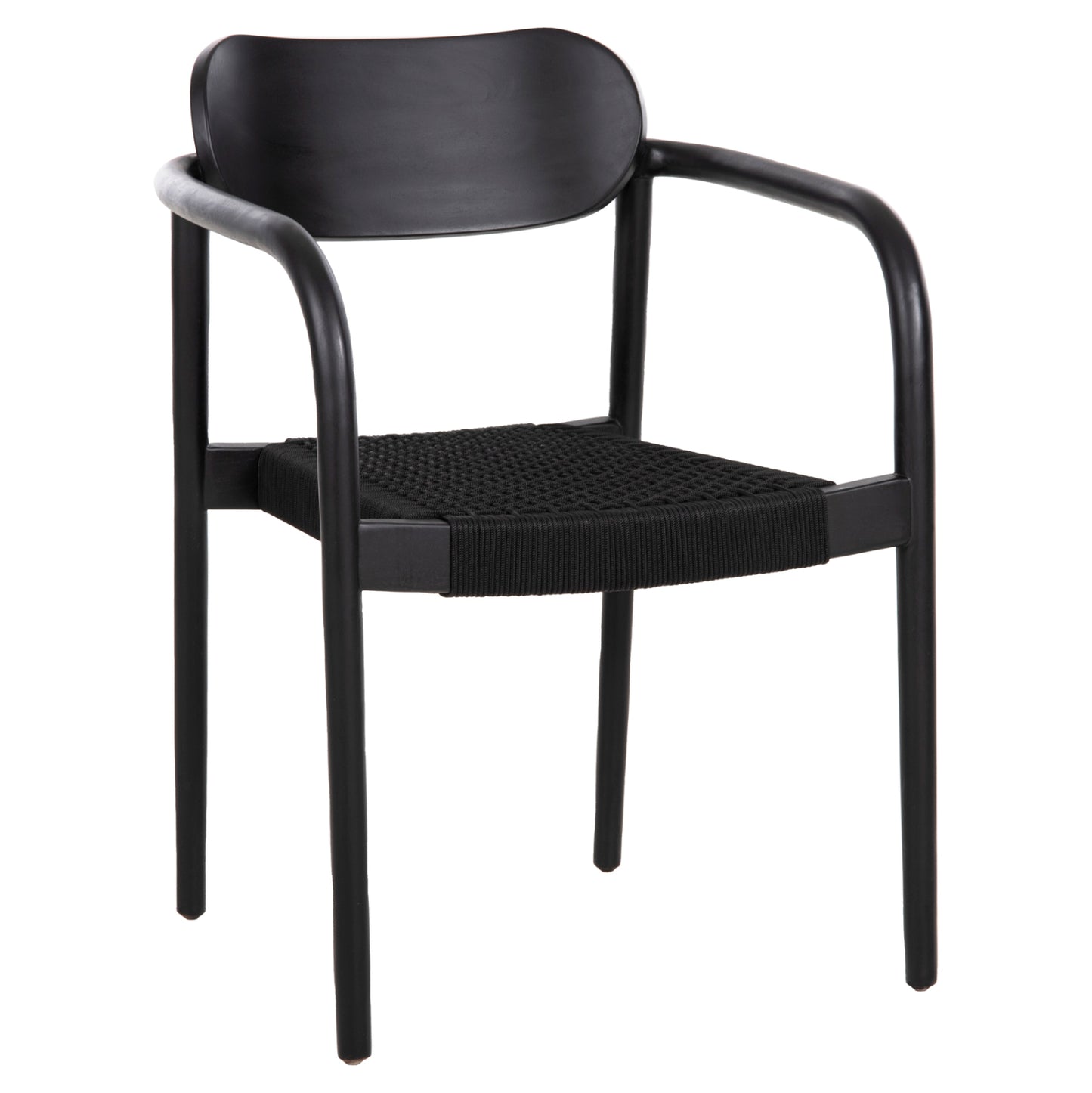 Armchair Oslo Hm9636.12 Teak Wood & Rope In Black 55x54x80hcm.