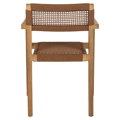 Armchair Charlotte Hm9637.01 Teak Wood & Brown Rope--b'rated 59x54x83hcm.