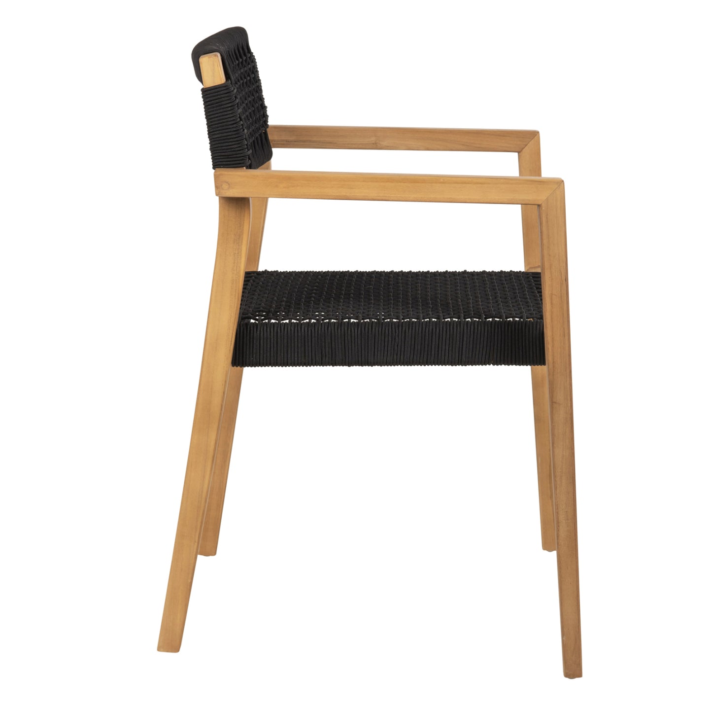 Armchair Charlotte Hm9637.02 Teak Wood In Natural & Black Rope 59x54x83hcm.