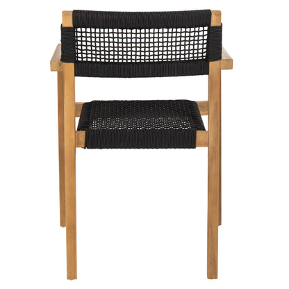 Armchair Charlotte Hm9637.02 Teak Wood In Natural & Black Rope 59x54x83hcm.