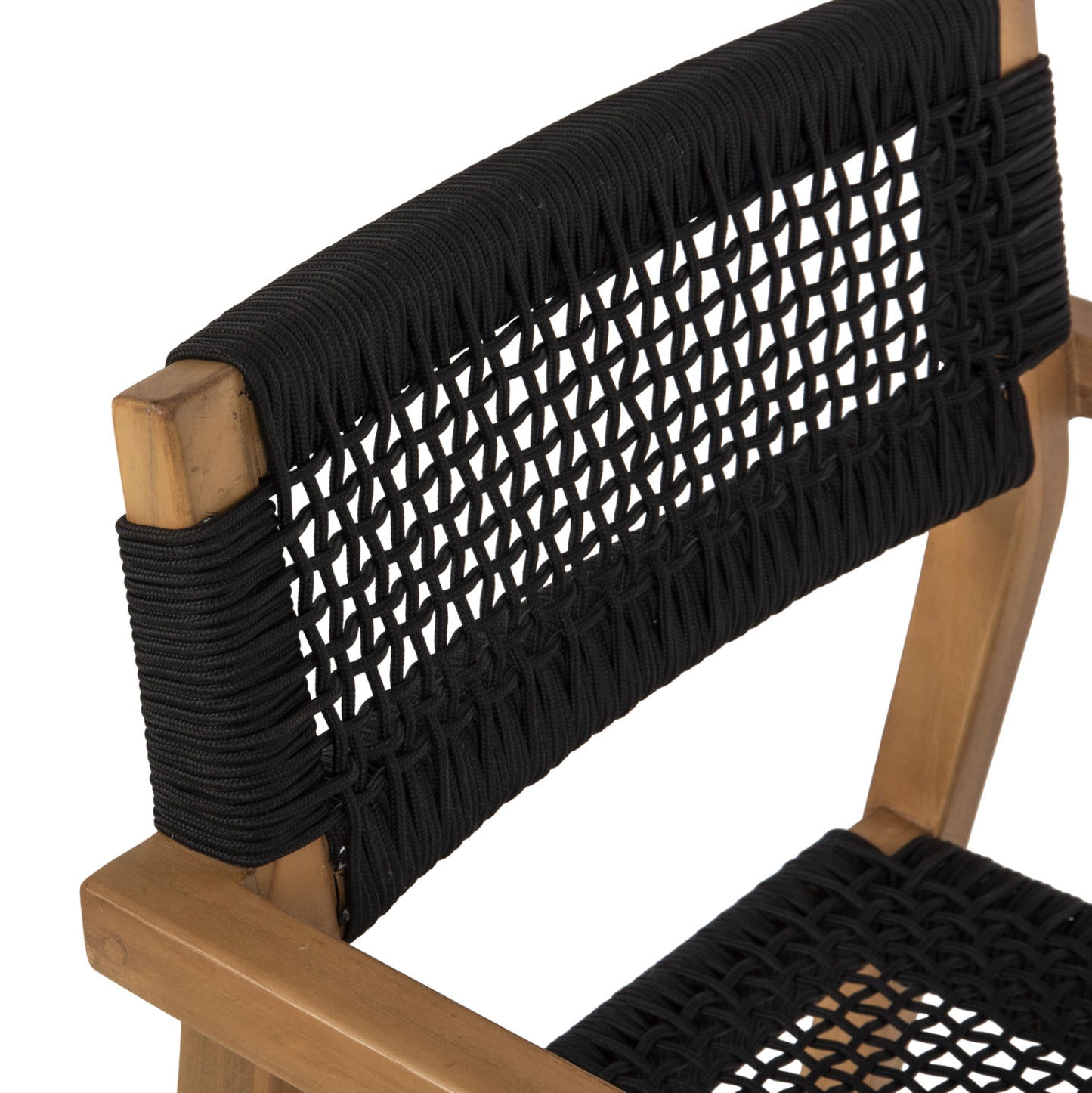Armchair Charlotte Hm9637.02 Teak Wood In Natural & Black Rope 59x54x83hcm.