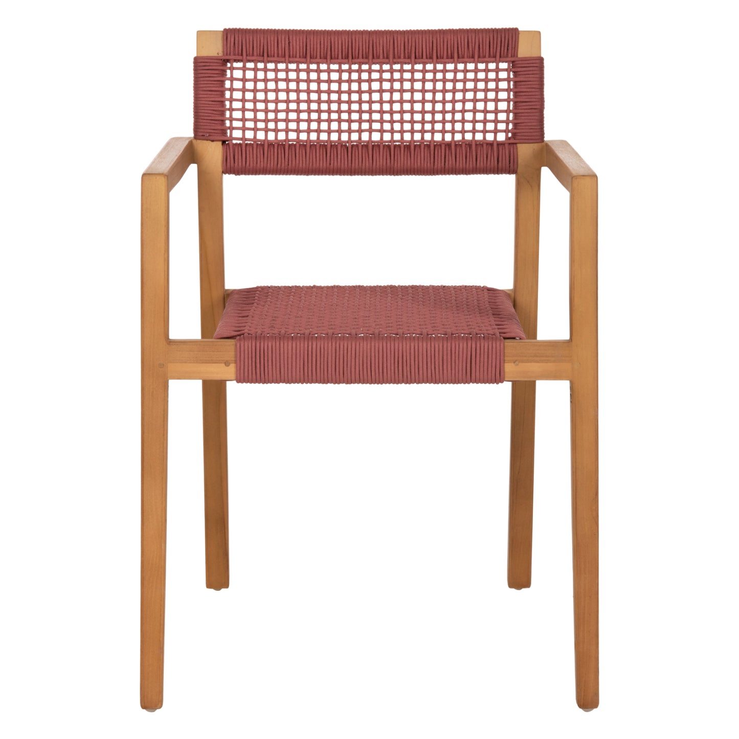 Armchair Charlotte Hm9637.06 Teak Wood In Natural & Pink Rope 59x54x83hcm.