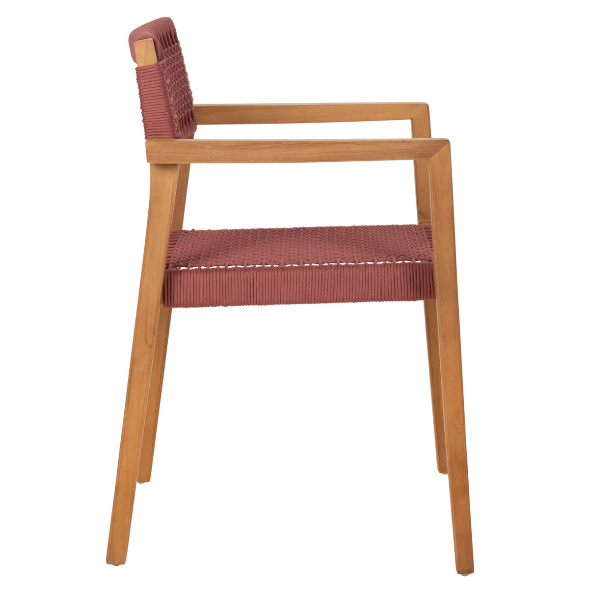 Armchair Charlotte Hm9637.06 Teak Wood & Pink Rope--b'rated 59x54x83hcm.
