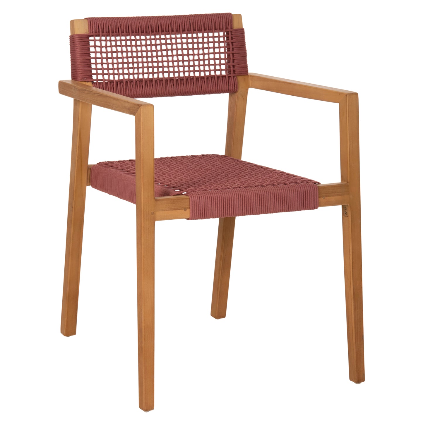 Armchair Charlotte Hm9637.06 Teak Wood In Natural & Pink Rope 59x54x83hcm.