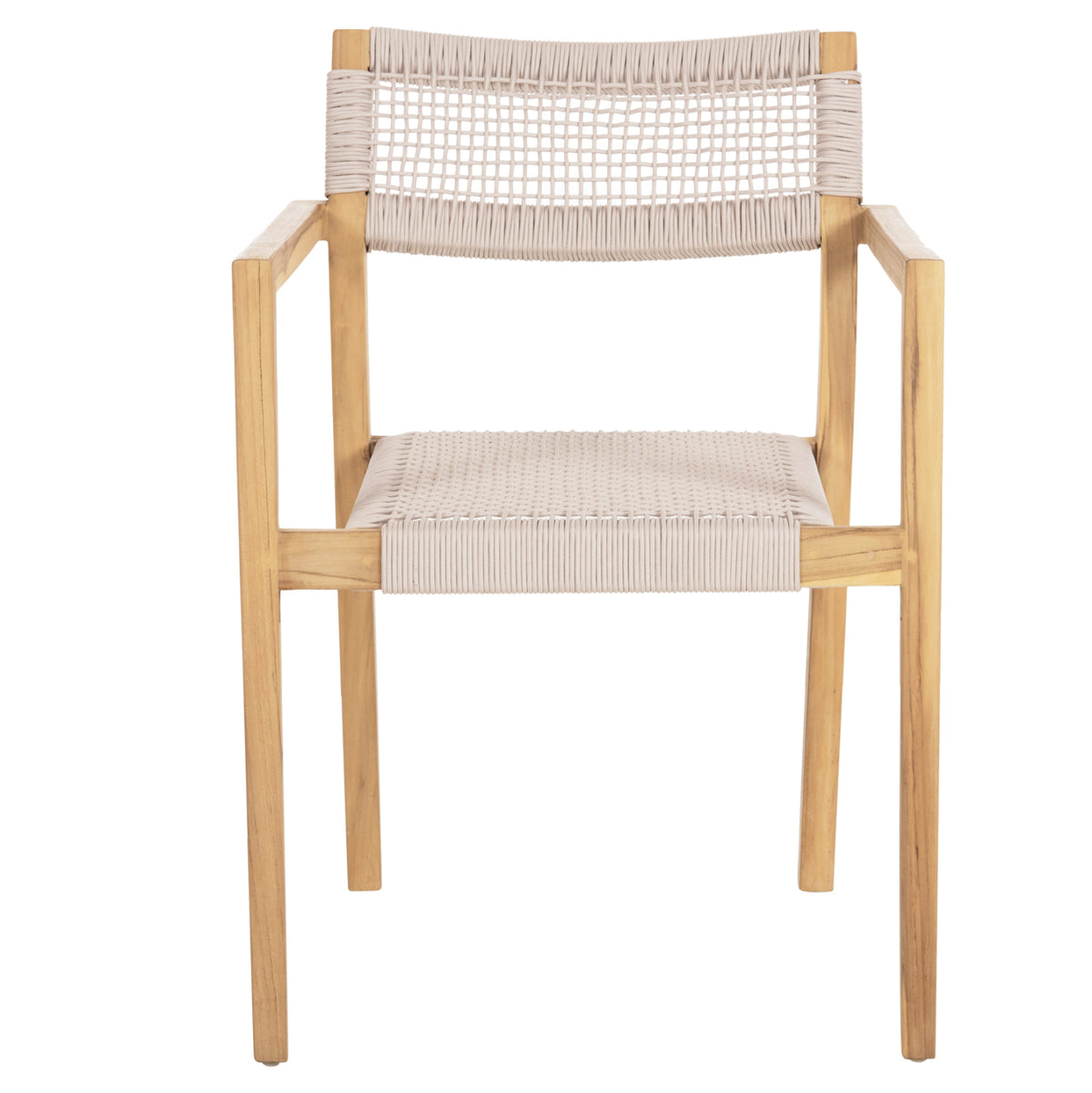 Armchair Charlotte Hm9637.07 Teak Wood & Beige Rope--b'rated 58x61x81hcm.