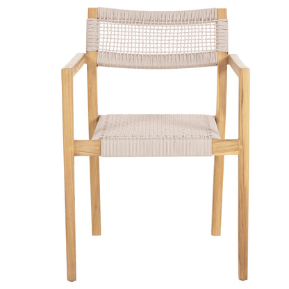 Armchair Charlotte Hm9637.07 Teak Wood & Beige Rope--b'rated 58x61x81hcm.