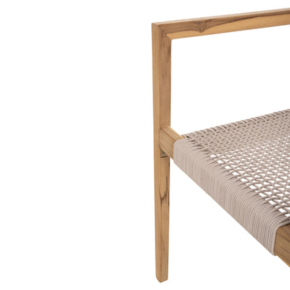 Armchair Charlotte Hm9637.07 Teak Wood & Beige Rope--b'rated 58x61x81hcm.