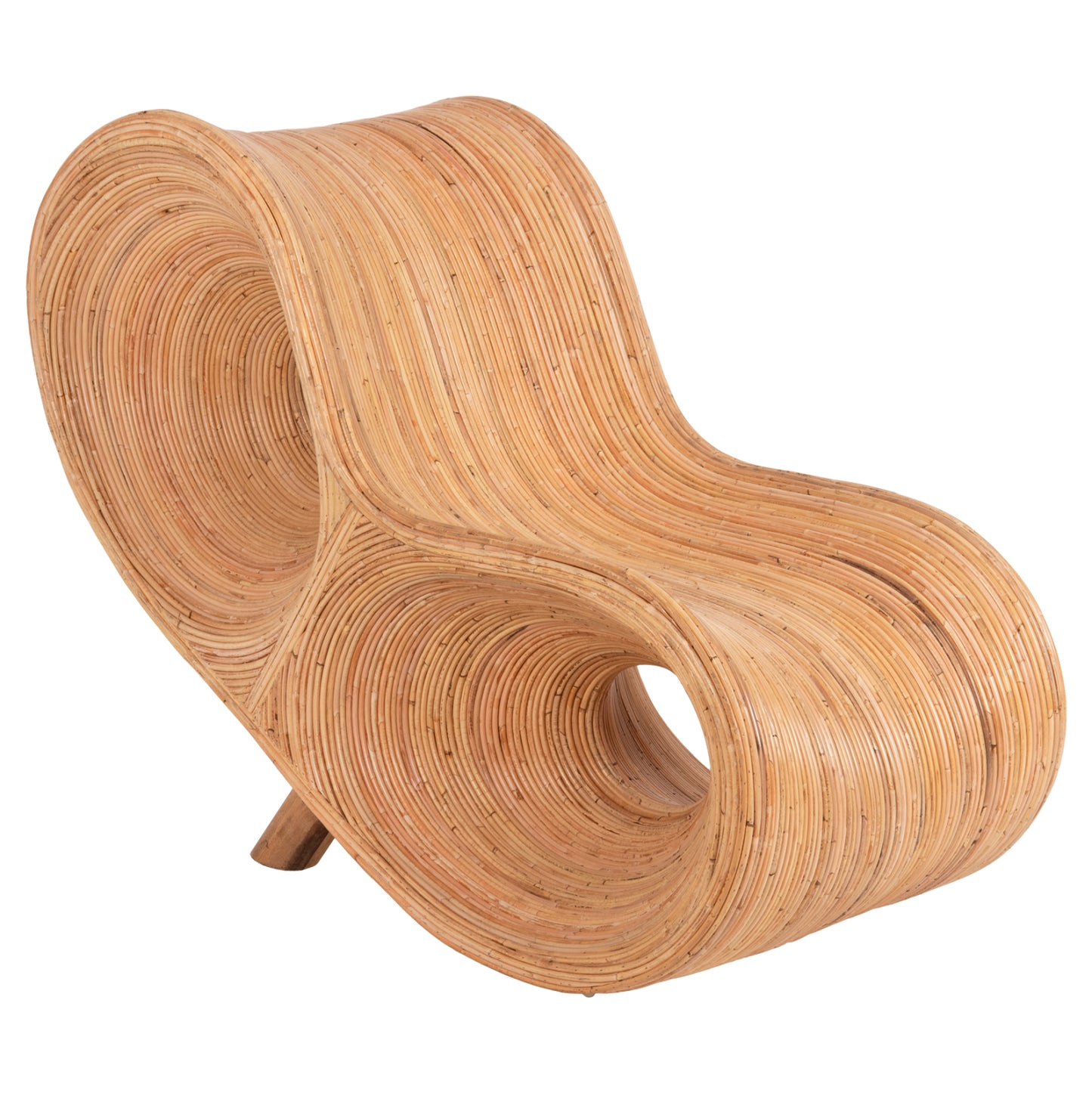Armchair Curvy Lounge Hm9645.01 Rattan In Natural Color 63x128x97hcm.