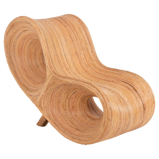 Armchair Curvy Lounge Hm9645.01 Rattan In Natural Color 63x128x97hcm.