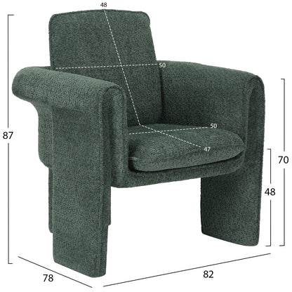 Armchair Crusher Hm9681.06 Mint Boucle Fabric-metal Frame 82x78x87hcm.
