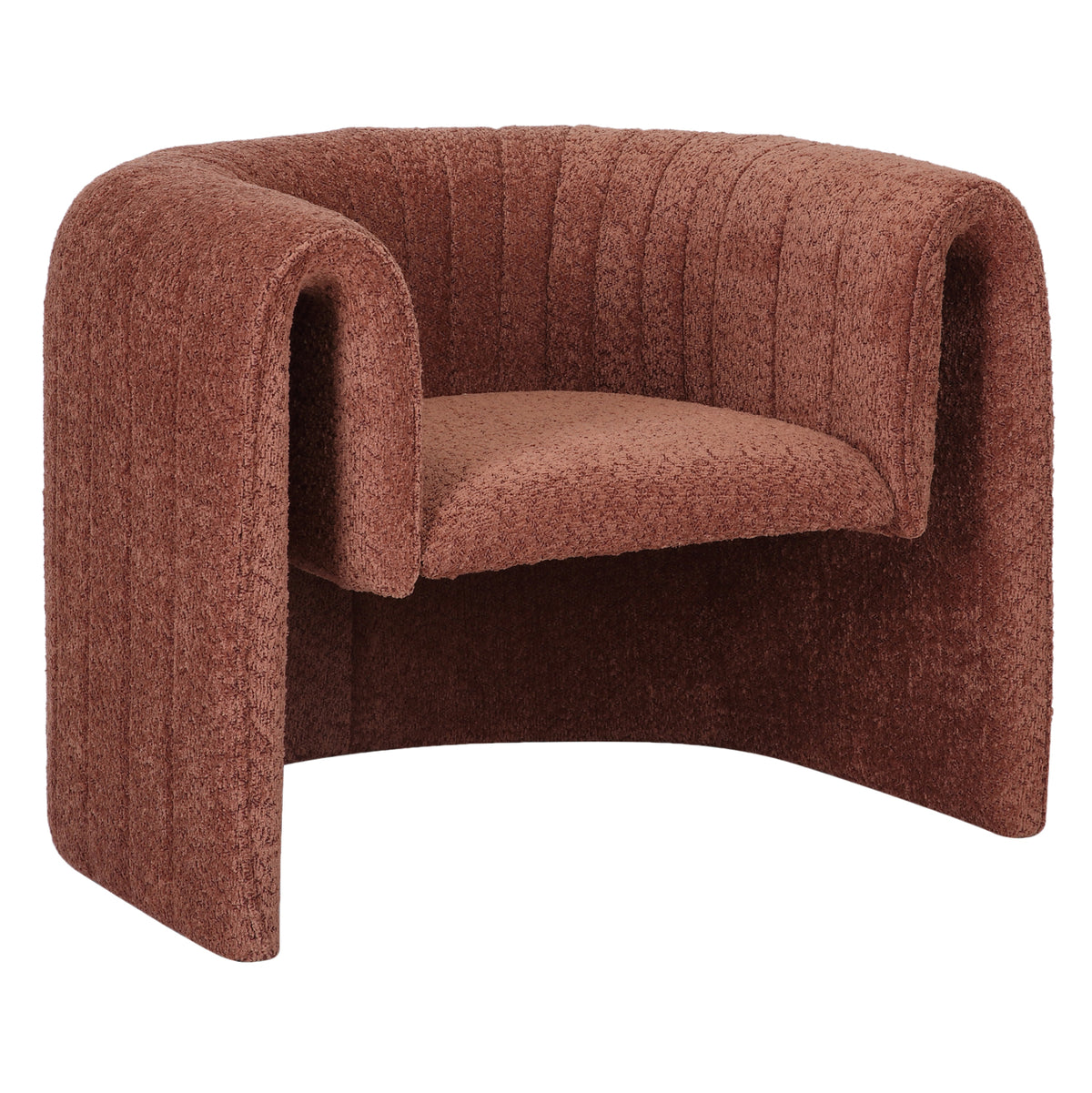 Armchair Riker Hm9682.02 Metal Frame-brick Red Boucle Fabric 92x74x69hcm.