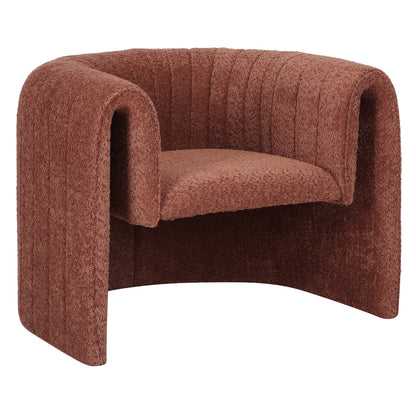 Armchair Riker Hm9682.02 Metal Frame-brick Red Boucle Fabric 92x74x69hcm.