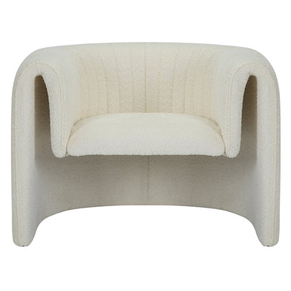 Armchair Riker Hm9682.04 Metal Frame-white Boucle Fabric 92x74x69hcm.