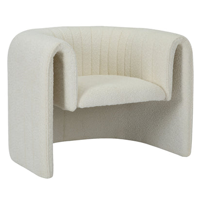 Armchair Riker Hm9682.04 Metal Frame-white Boucle Fabric 92x74x69hcm.