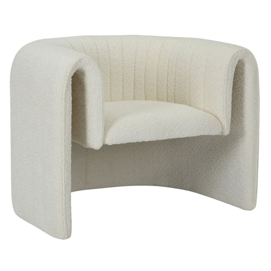 Armchair Riker Hm9682.04 Metal Frame-white Boucle Fabric 92x74x69hcm.