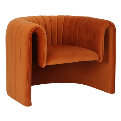 Armchair Riker Hm9682.05 Metal Frame-orange Velvet 92x74x69hcm.