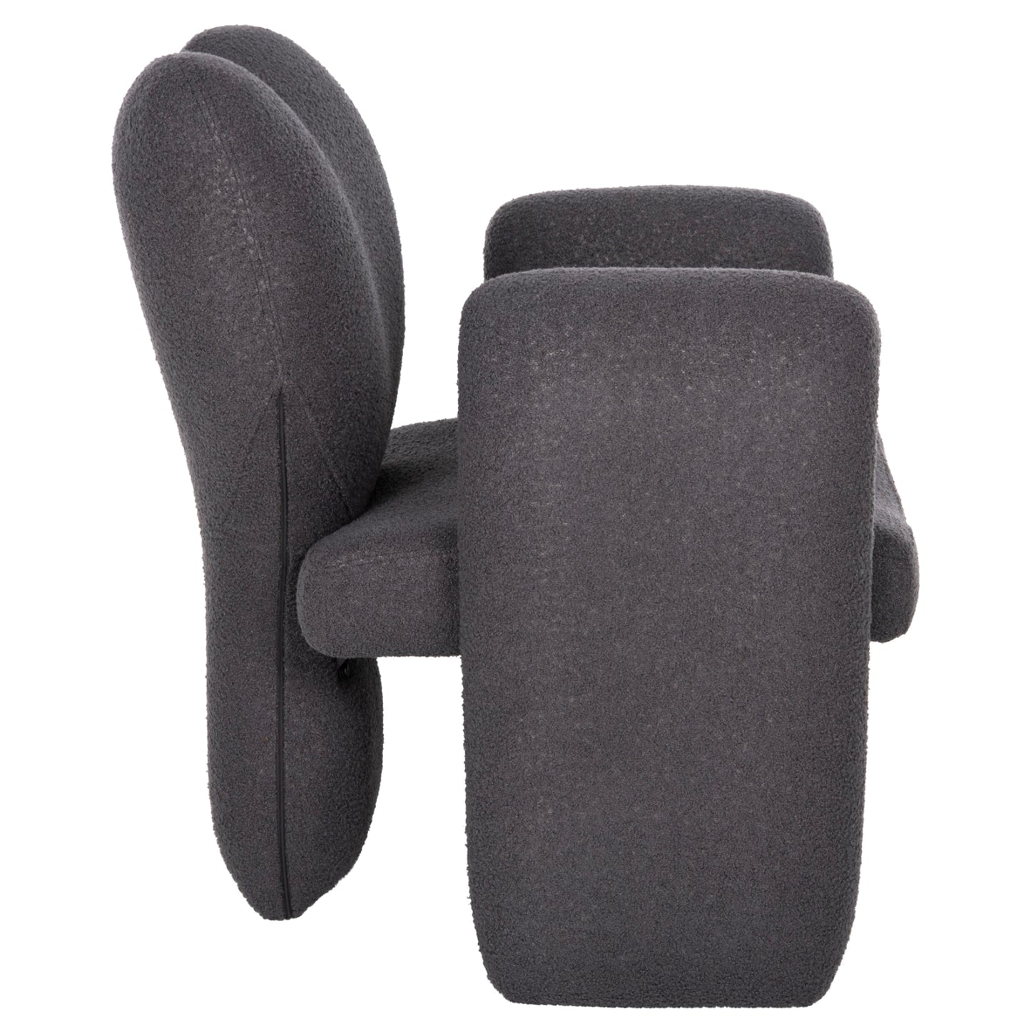 Dining Armchair Hartt Hm9777.01 Grey Teddy Fabric 84x74x87hcm.