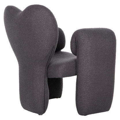 Dining Armchair Hartt Hm9777.01 Grey Teddy Fabric 84x74x87hcm.