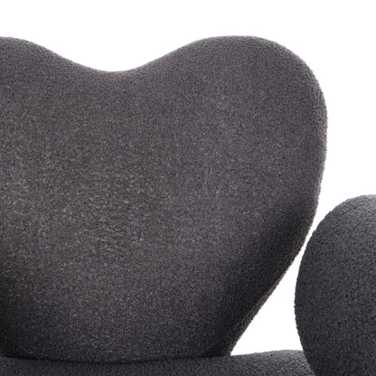Dining Armchair Hartt Hm9777.01 Grey Teddy Fabric 84x74x87hcm.
