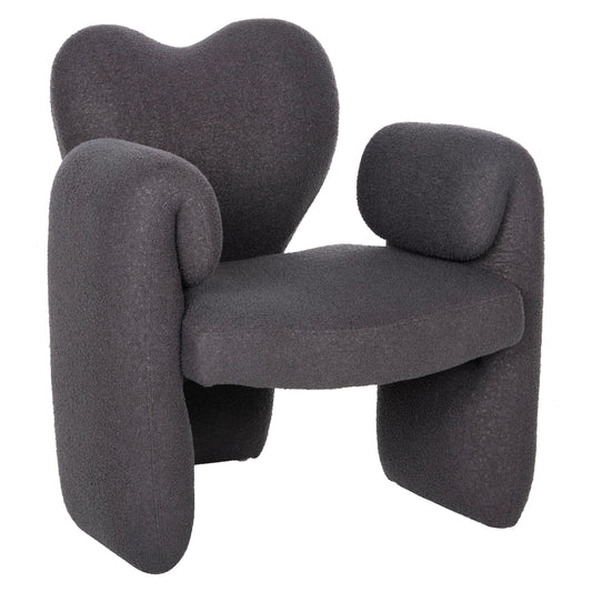 Dining Armchair Hartt Hm9777.01 Grey Teddy Fabric 84x74x87hcm.