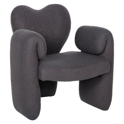 Dining Armchair Hartt Hm9777.01 Grey Teddy Fabric 84x74x87hcm.