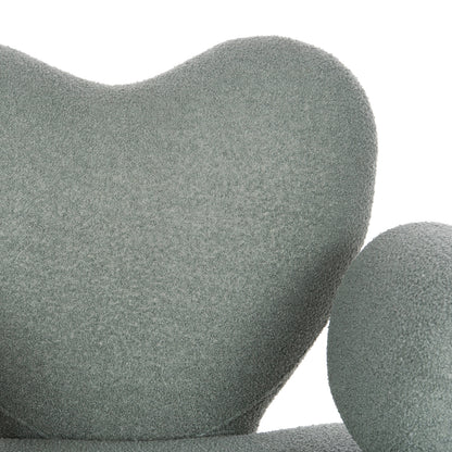 Dining Armchair Hartt Hm9777.07 Pistachio Green Teddy Fabric 84x74x87hcm.