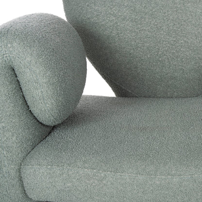 Dining Armchair Hartt Hm9777.07 Pistachio Green Teddy Fabric 84x74x87hcm.