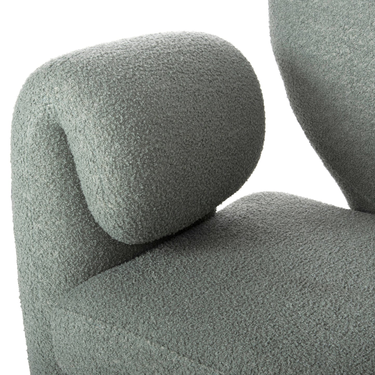 Dining Armchair Hartt Hm9777.07 Pistachio Green Teddy Fabric 84x74x87hcm.
