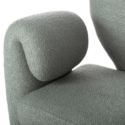 Dining Armchair Hartt Hm9777.07 Pistachio Green Teddy Fabric 84x74x87hcm.