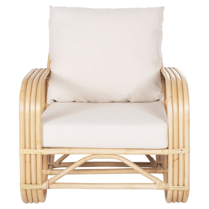 Armchair Baroness Hm9813 Natural Rattan And White Cushions 81x90x92hcm.