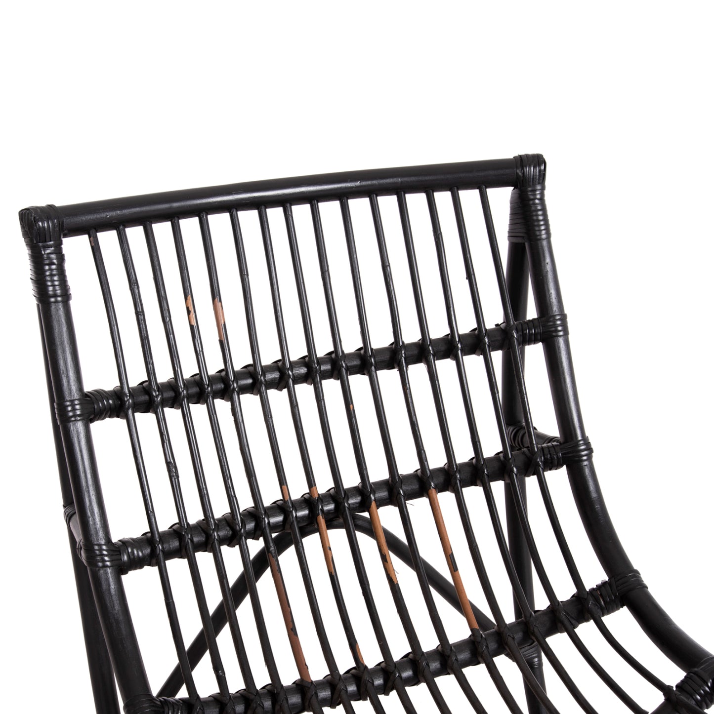 Armchair Grinn Hm9815.02 Rattan Rods In Black Color 56.5x73.5x79.5h --b' Gradecm.