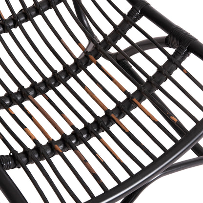 Armchair Grinn Hm9815.02 Rattan Rods In Black Color 56.5x73.5x79.5h --b' Gradecm.