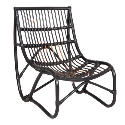 Armchair Grinn Hm9815.02 Rattan Rods In Black Color 56.5x73.5x79.5h --b' Gradecm.