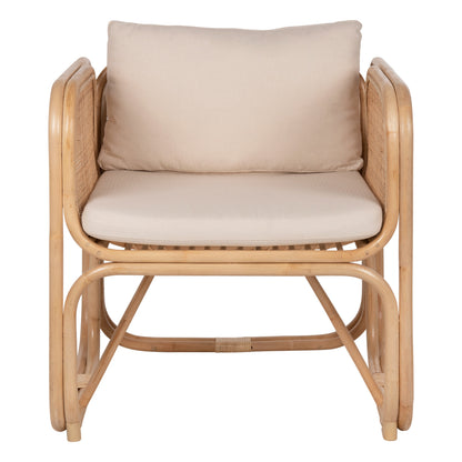 Armchair Wendy Hm9816 Rattan In Natural Polished Color-white Cushions 73x72x84hcm.