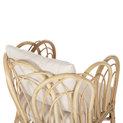 Armchair Estor Hm9817 Rattan In Natural-white Cushion 78x75x92hcm.