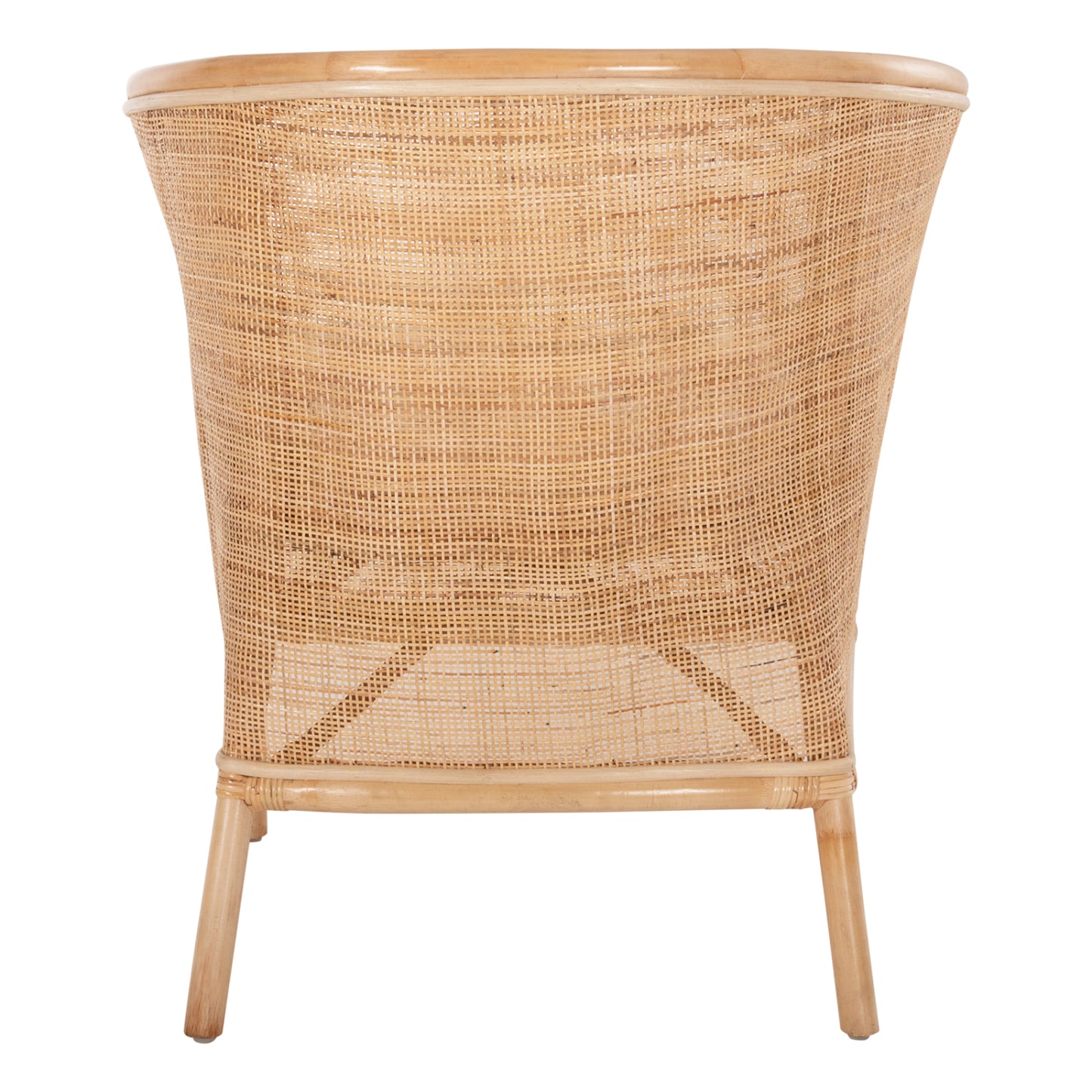 Armchair Apron Hm9818 Perforated Rattan In Natural Color-white Cushion 75x70x85hcm.