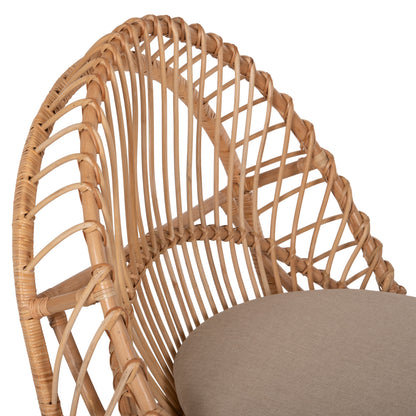Armchair Entropy Hm9840.01 Rattan In Natural-ecru Cushion 80x97x85hcm.