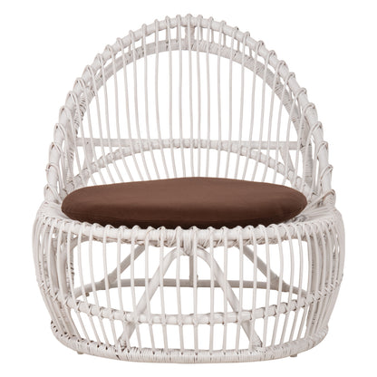 Armchair Entropy Hm9840.02 Rattan In White-brown Cushion 80x97x85hcm.