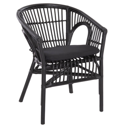 Armchair Dampar Hm9929.03 Rattan & Cushion In Black 58x63x79hcm.