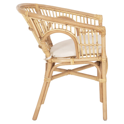 Armchair Dampar Hm9929.04 Rattan In Natural-white Cushion 59x61x80hcm.