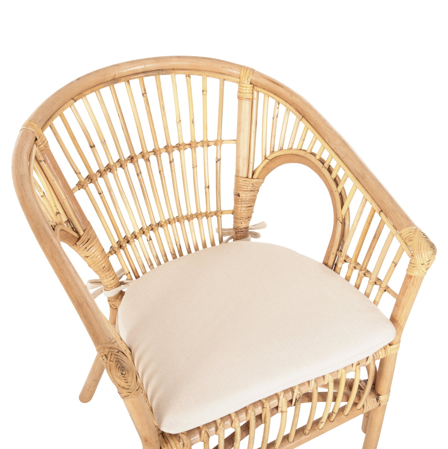 Armchair Dampar Hm9929.04 Rattan In Natural-white Cushion 59x61x80hcm.