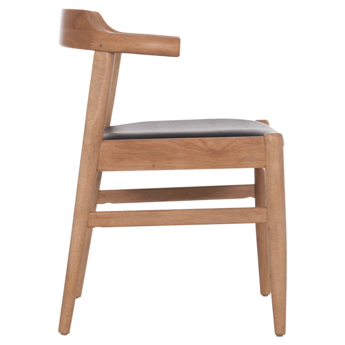 Dining Chair Cersei Hm9946.01 Rubberwood In Light Oak & Pu In Black 57x53x72hcm.