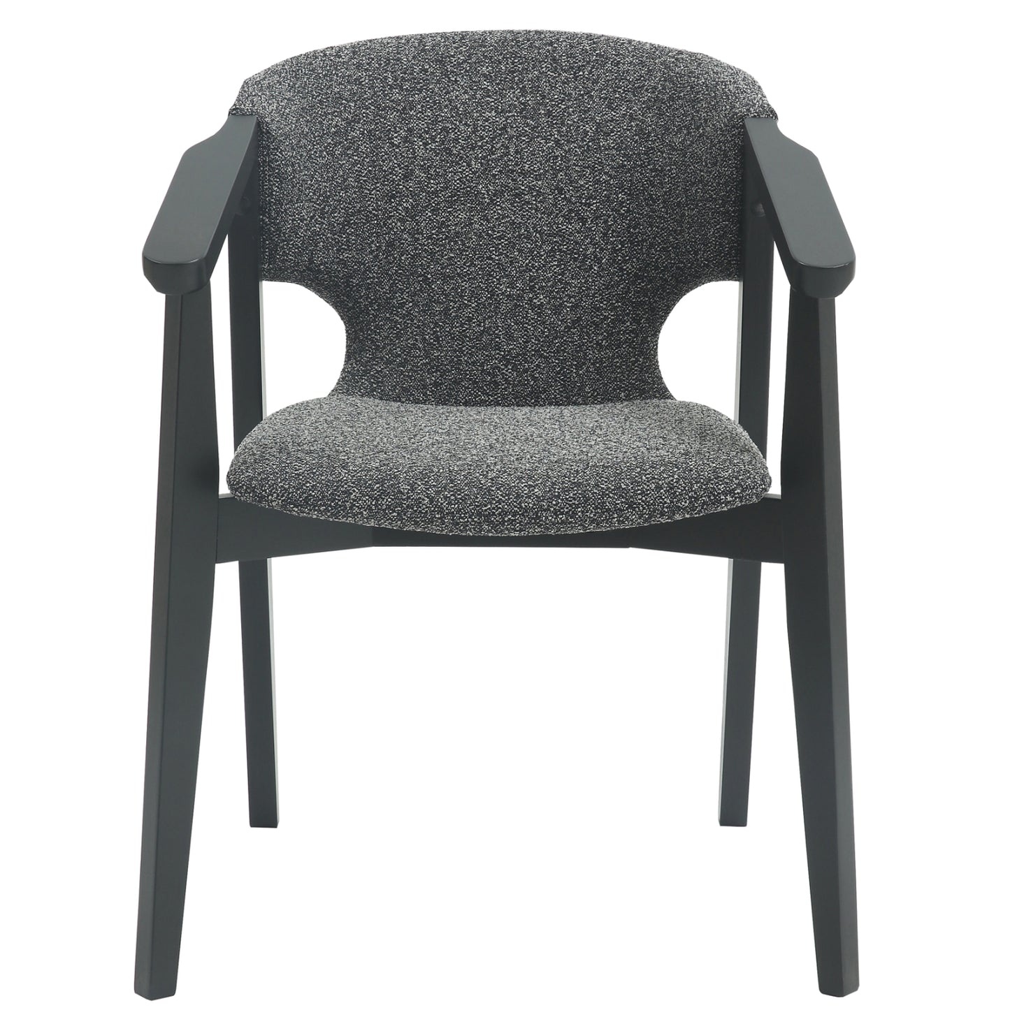 Dining Armchair Yeger Hm9995.01 Beech Wood In Black-dark Grey Fabric 59x58x78hcm.